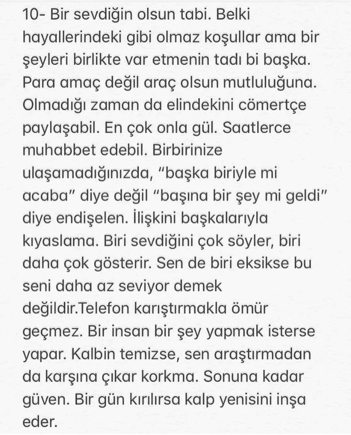 Bu 10 maddeden kaç tanesine “yaptım, yapıyorum” diyebiliyorsun?