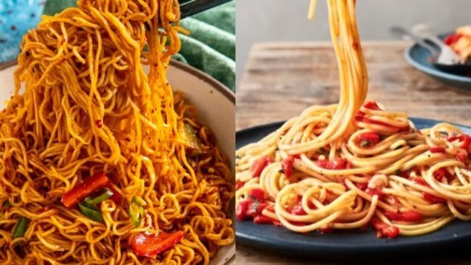 🍜 Noodle vs Spagetti 🍝 Hangisi daha lezzetli?