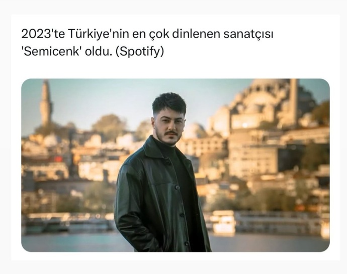 2023te Türkiyenin en çok dinlenen sanatçısı Semicenk olmuş! Sen en çok kimi dinledin?