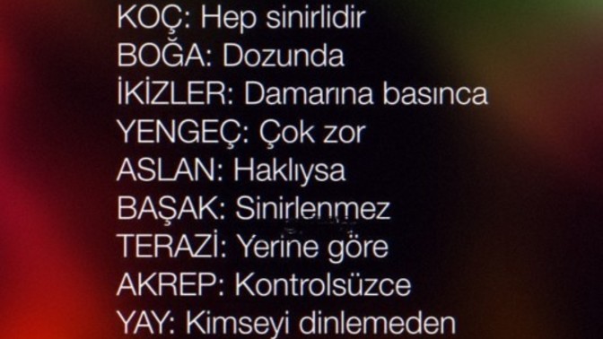 Burcuna göre senin sinirlenme seviyen nedir?