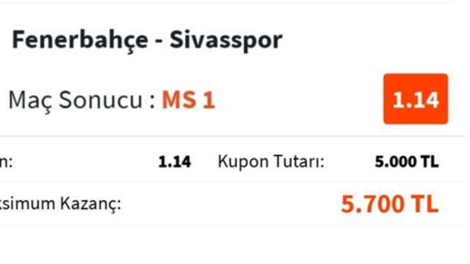 Bugün maaş aldım, 5 bin TL Fenerbahçeye bahis oynadım. Sizce gelir mi sjsjsjs?