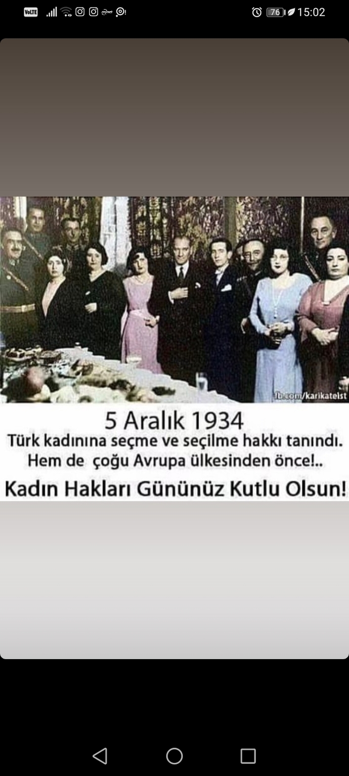 5 Aralık Kadın Hakları Günü Kutlu Olsun! Kadınlara bu hakkı veren Mustafa Kemal Atatürk’ü saygıyla anıyor musunuz?