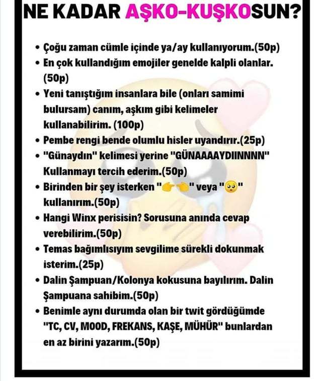 Sen galiba aşko kuşkosun 💅🏻 Ne kadar aşko kuşkosun?