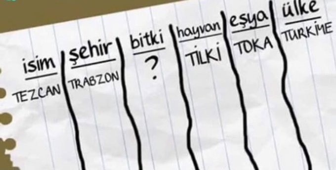 İsim Şehir oynayan efsane nesil burdamı?