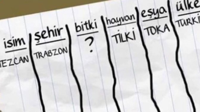 İsim Şehir oynayan efsane nesil burdamı?