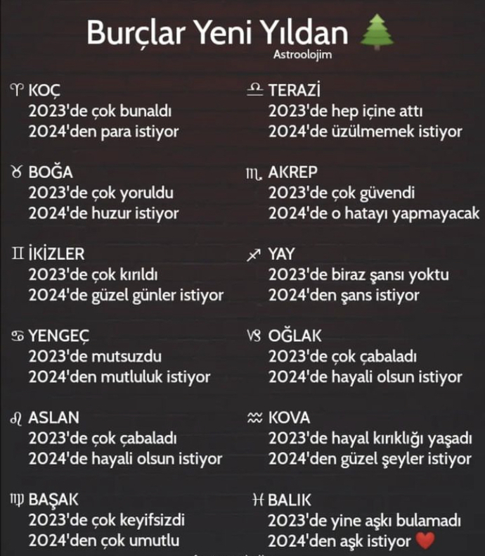 Burçların yeni yıldan beklentileri neler?