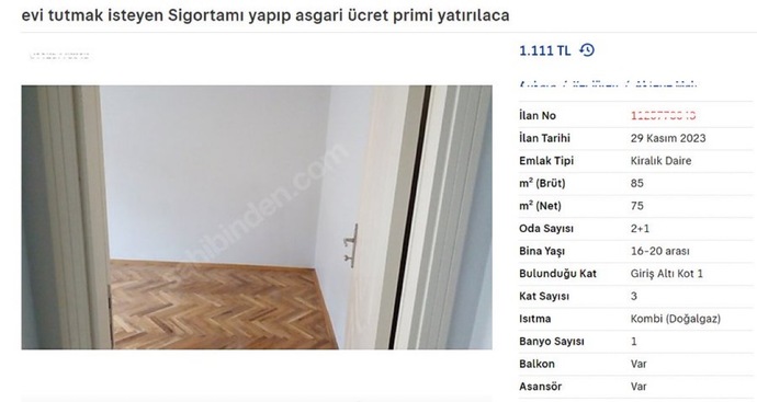 Ankarada bir ev sahibi, kira bedelini asgari ücret primi yatırılarak sigorta yaptırmak olarak belirtmiş. Ne düşünüyorsunuz?