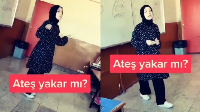 Ateşin yakmadığını öğreten öğretmen! Sizce çocuklara böyle anlatmak yanlış değil mi?