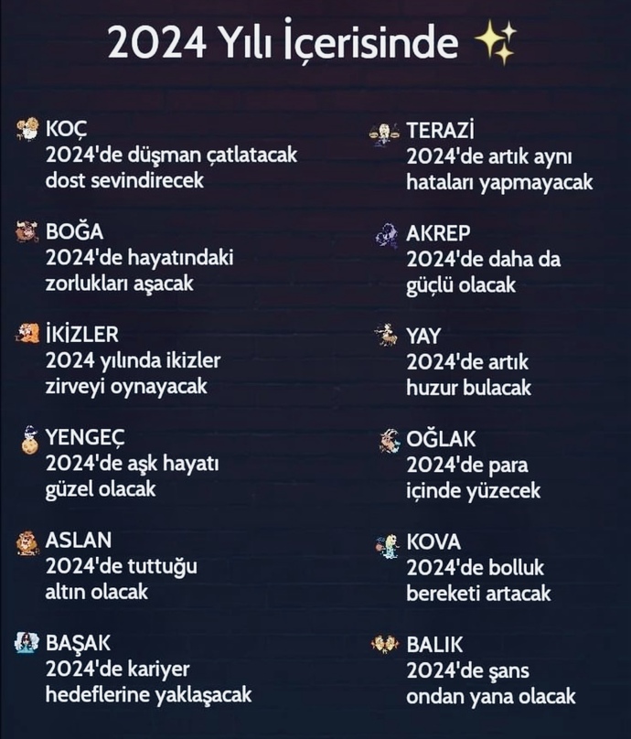 2024 yılı içerisinde seni ne bekliyor😜?