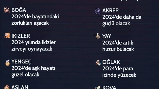 2024 yılı içerisinde seni ne bekliyor😜?