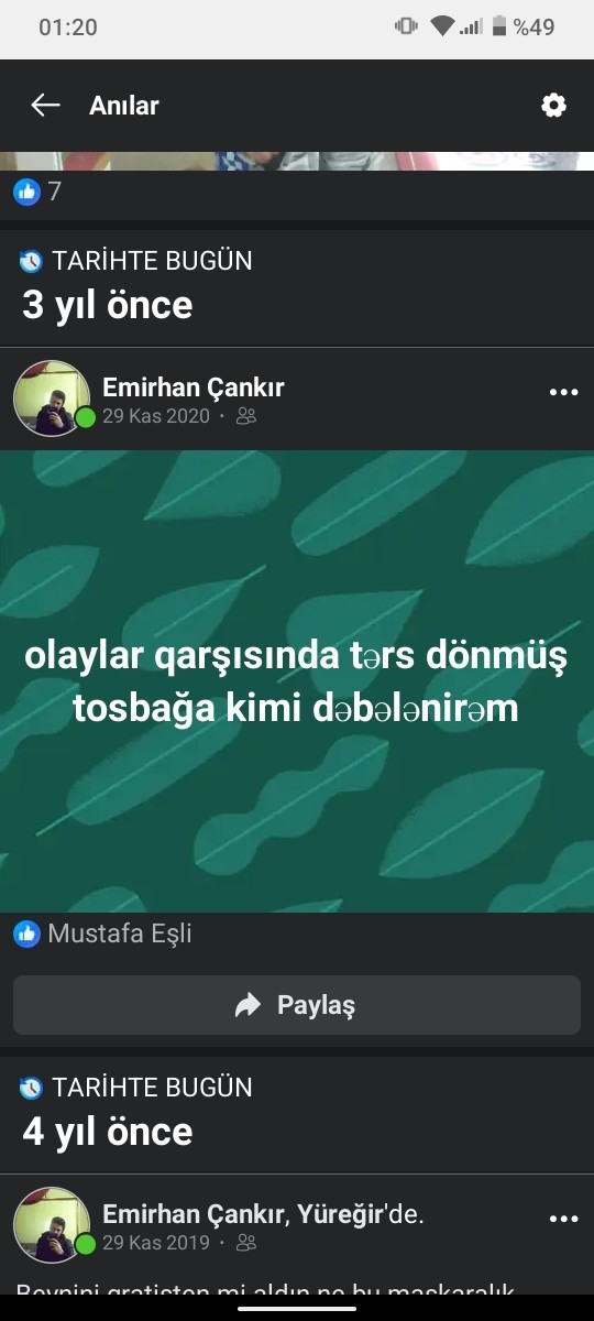 Olaylara karşı neye döndün?