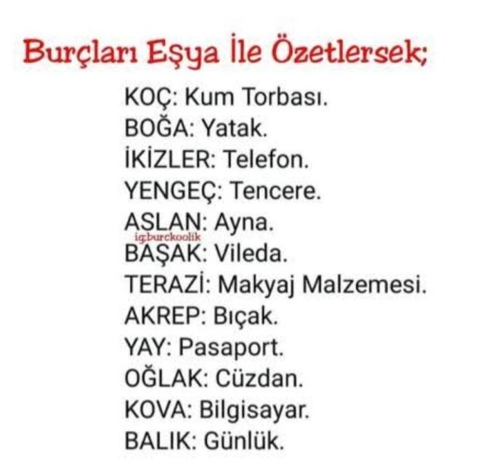 Sen hangi eşyasın?