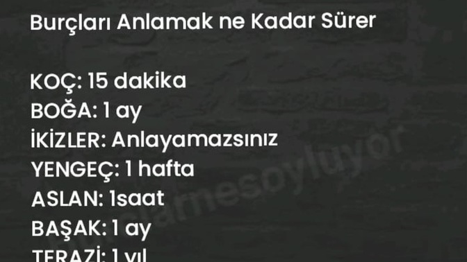 Burcuna göre seni anlamak ne kadar zaman alır?