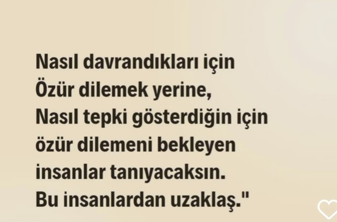 Nasıl davrandıkları için, özür dileyeceklerine nasıl tepki gösterdiğin için özür bekleyen insan varmıdır acaba?