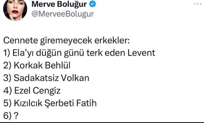 Cennete giremeyecek erkekler 6 maddede sıralandı! 5i görselde 6. maddeyi siz yazar mısınız 😄?