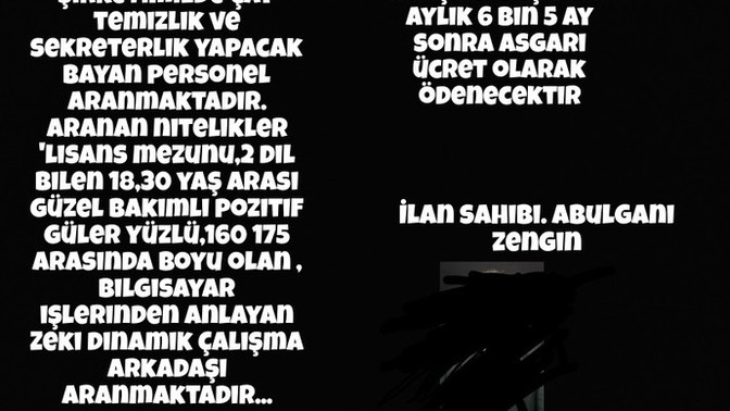 Arkadaşlar bu iş ilanına başvurmak mantık işi mi?