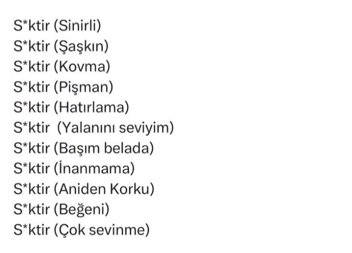 S*ktir kelimesini en cok neyi ima ederek kullanırsınız?