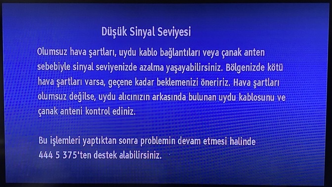 Televizyon açılmıyor, bu uyarıyı veriyor. Ne yapmalıyım?