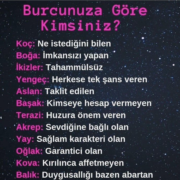 Burcunuza göre kimsiniz?