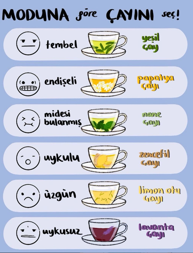 Sizin şu an hangi çaya ihtiyacınız var?