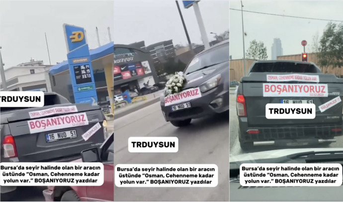 Bursada bir kadın aracına Osman, Cehenneme kadar yolun var. Boşanıyoruz! yazdırmış. Ayrılık haberini siz nasıl verirdiniz?