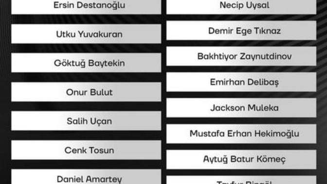 Beşiktaşın düşmana güven veren kadrosu mu ne?