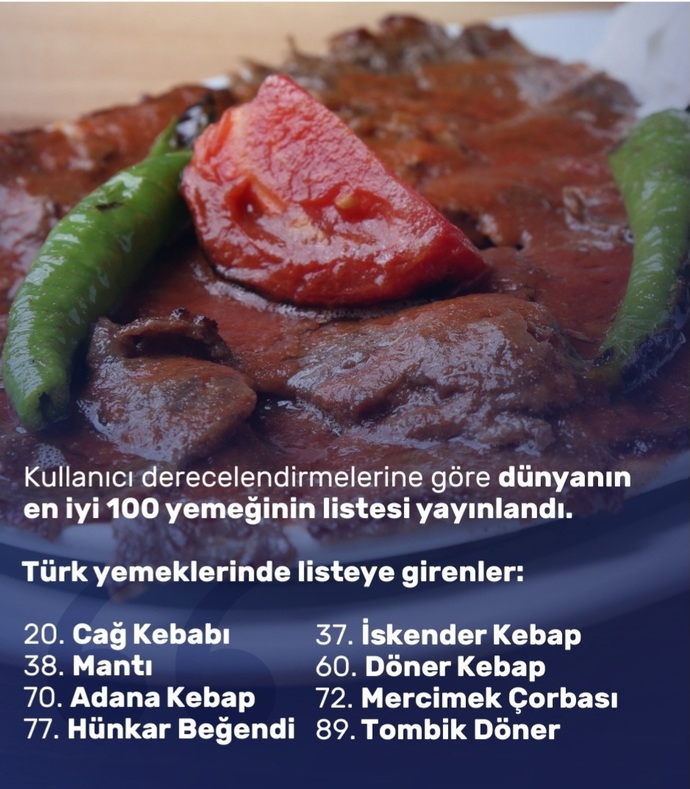 Dünyanın en güzel 100 yemeği arasına 8 Türk yemeği girmiş, sizin favoriniz hangisi?