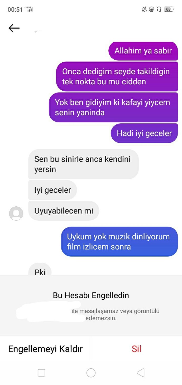 Sizce sorunlu olan ben miydim yoksa o mu?