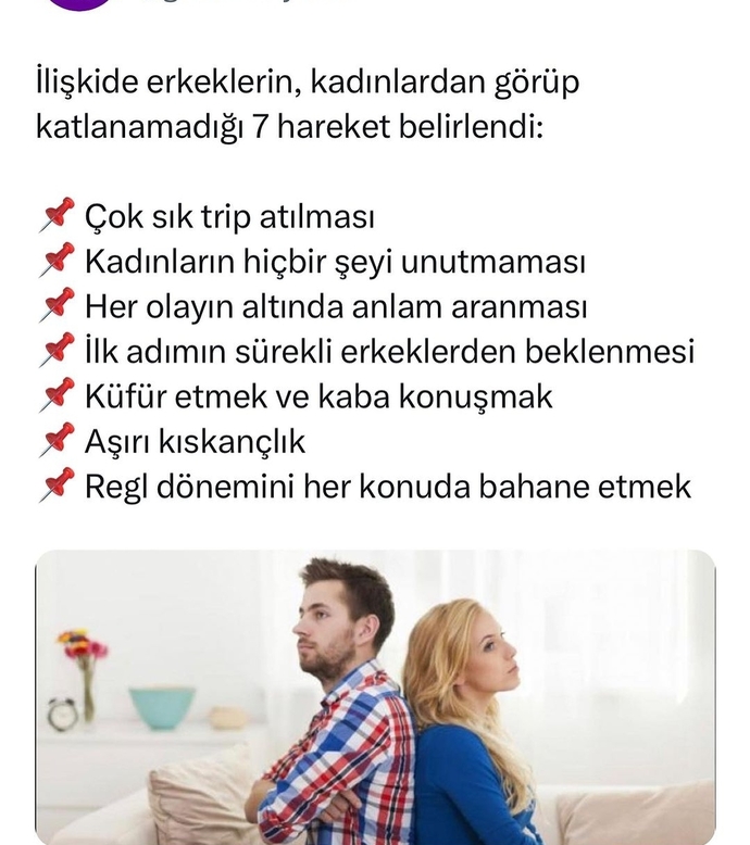Erkekler kadınlarda nelere katlanamıyorlar?