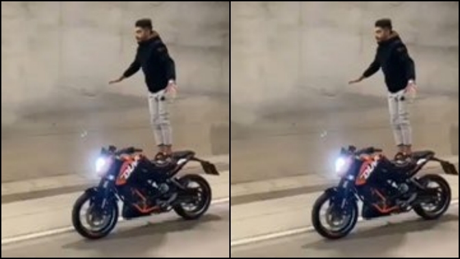İstanbulda bir motosiklet sürücüsünün seyir halindeki hareketleri gündemde! Bunun cezası olmalı mı?