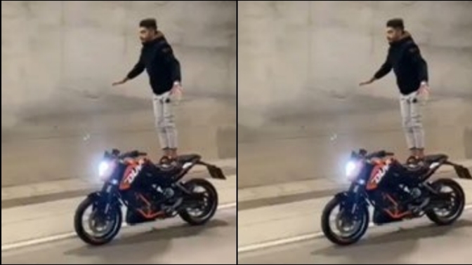 İstanbul'da bir motosiklet sürücüsünün seyir halindeki hareketleri gündemde! Bunun cezası olmalı mı?