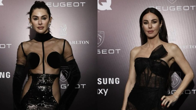 En güzel transparan elbiseyi Defne Samyeli mi taşımış, Nesrin Cavadzade mi?