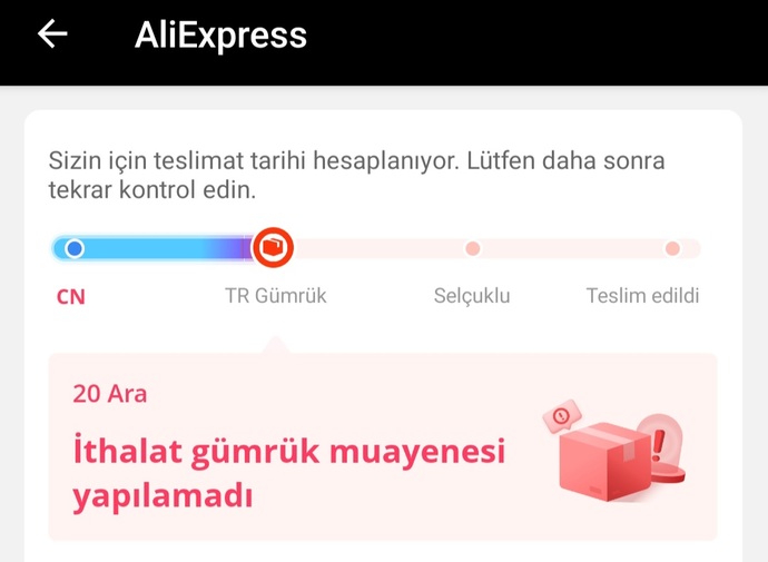 Aliexpressten aldığım akıllı saat gümrükte ret yedi, ne yapmam lazım?