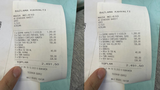 İstanbul'da bir mekanda 3 kişilik serpme kahvaltıya 2.500 TL tuttu. En son kahvaltı için ne kadar ödedin?