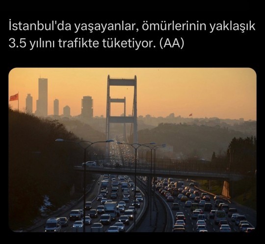Senin şehrinde kaç yılın trafikte geçiyordur?
