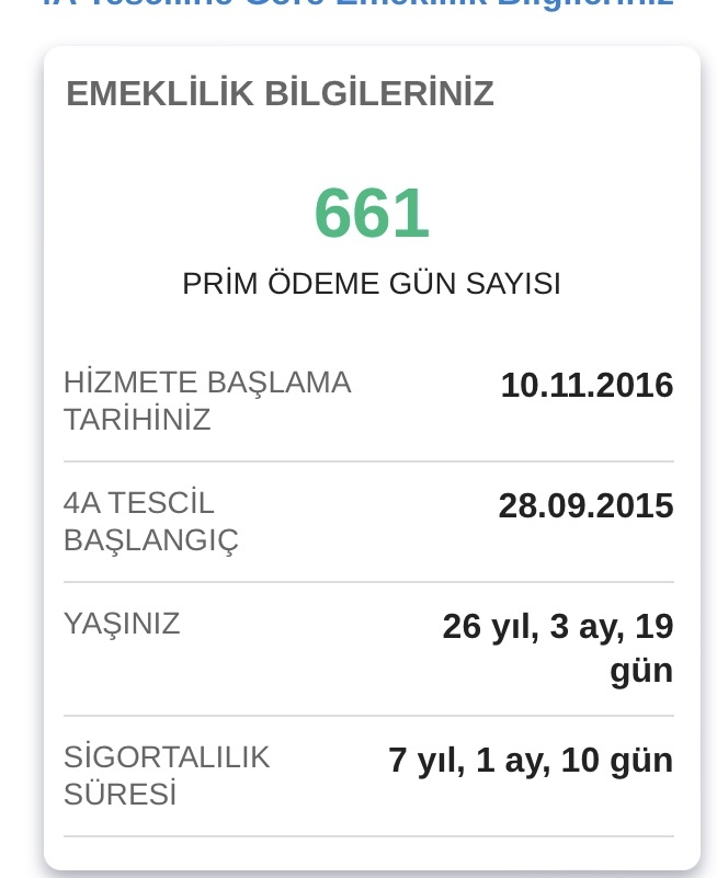 Sigorta priminiz kaç gün?