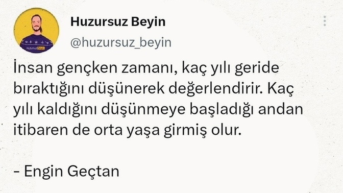 Genç misin, orta yaşlı mı?