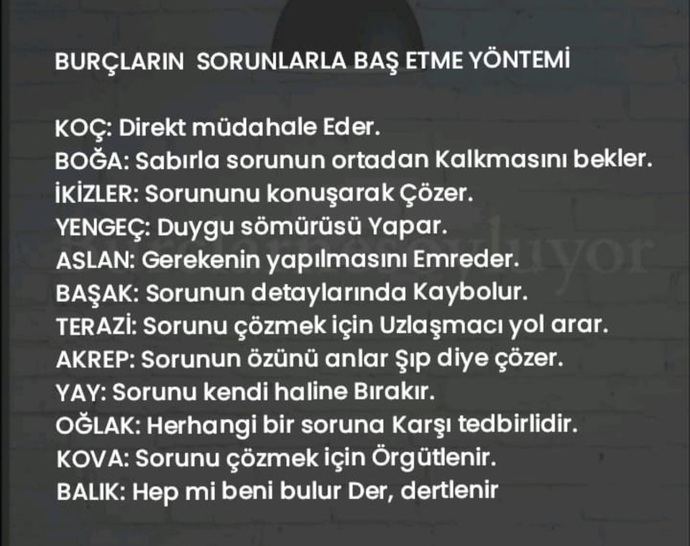 Burcunuza göre sorunlarla nasıl baş edersiniz?