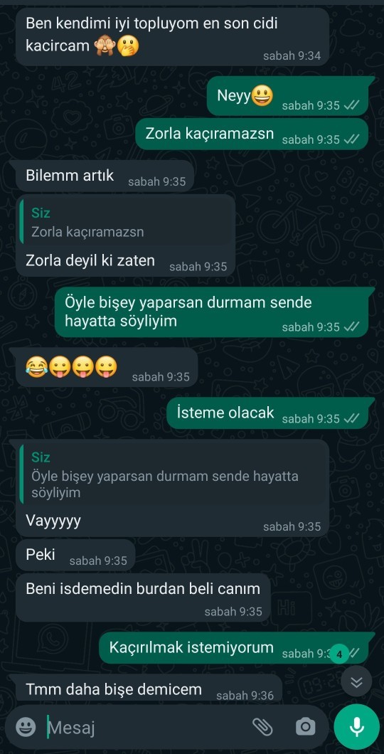 Kaçmak istemediğimi söyledim diye onu sevmediğimi düşünüyor trip atıyor napmalıyım?