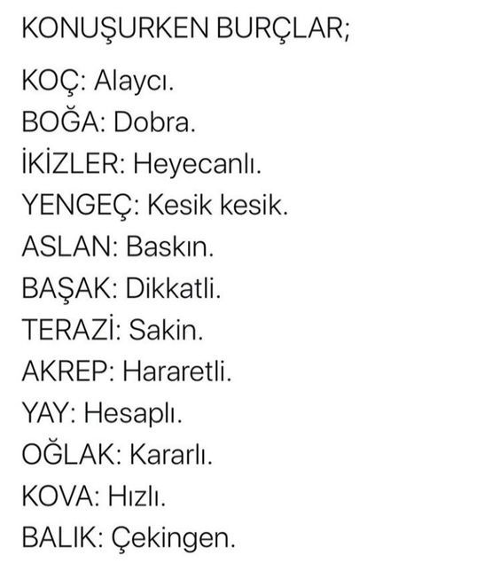 Burçlar konuşurken nasıl konuşur?