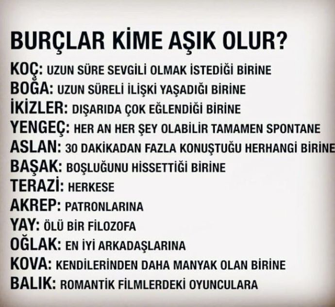 Burçlar Kime Aşık olur?