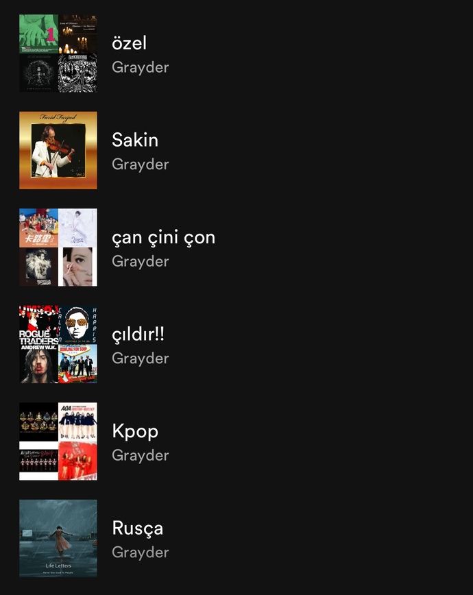 Çalma listelerini neye göre düzenliyorsun?