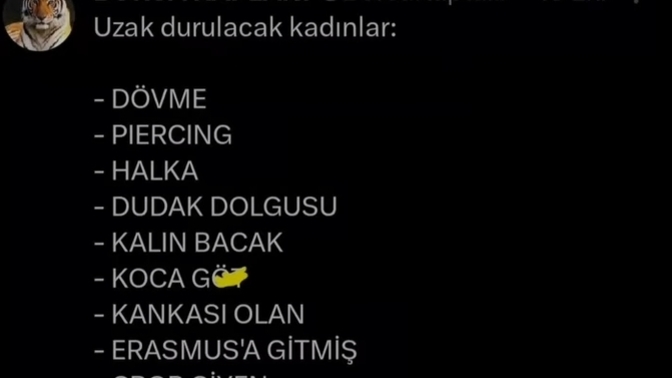 Listeye başka ne eklenir hangi kadınlardan uzak durulması lazım?