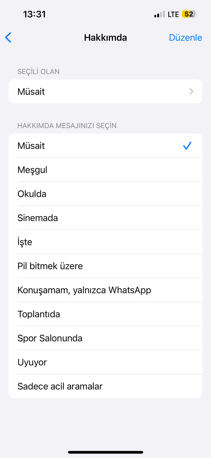 Şu anki WhatsApp durumunuzda ne yazıyor?