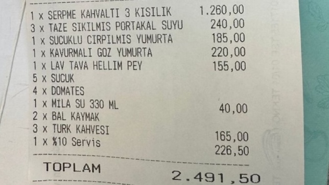 3 kişilik serpme kahvaltıya en fazla kaç TL ödersin?