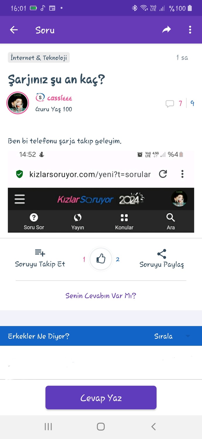 Şarjınız şu an kaç?