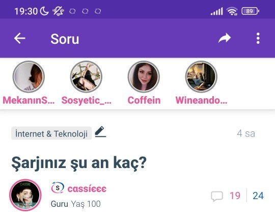 Şarjınız şu an kaç?