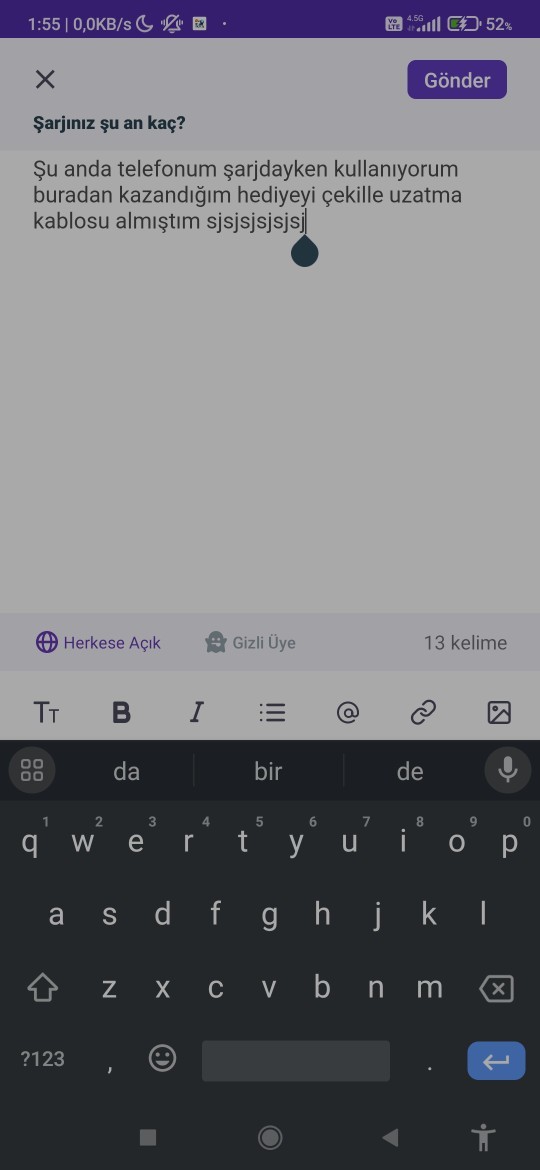 Şarjınız şu an kaç?