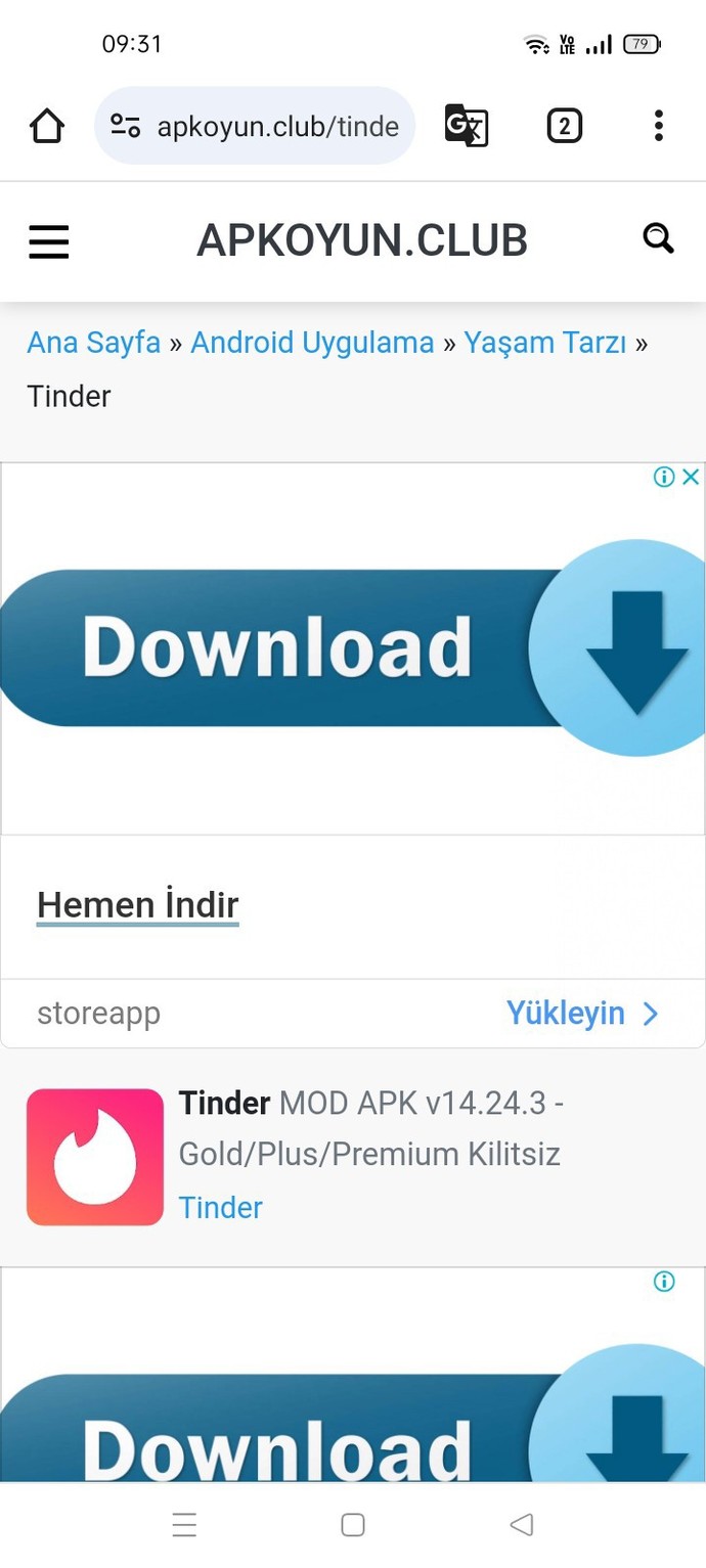 Tinder apk indirdim?