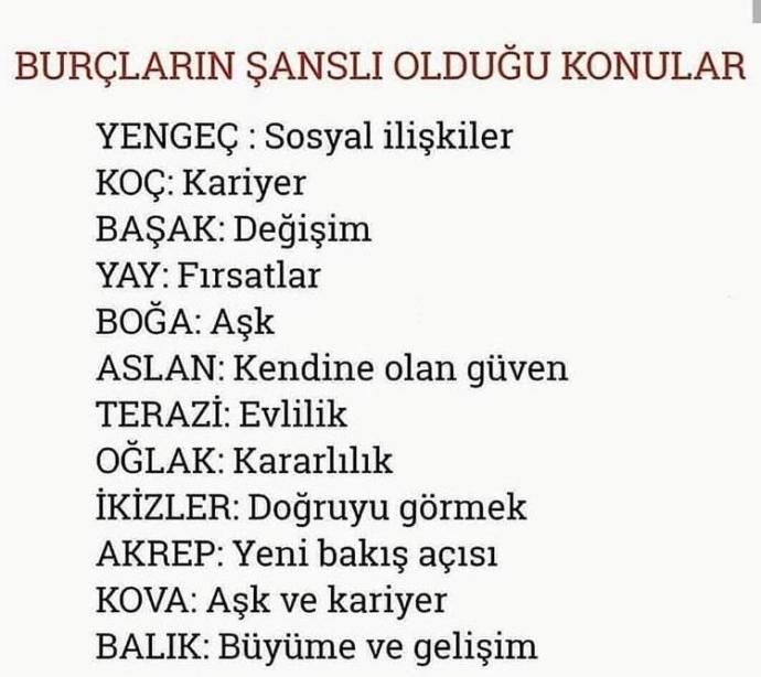 Burcuna göre hangi konuda şanslısın?